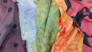 Some new Shibori Chic scarves will be on offer...prices range from $30-$40.