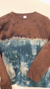 Love the way this long sleeved T came out of the final dyebath....  It's one of a kind and $45